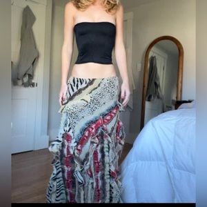 Y2K tierred maxi skirt
